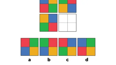 Dalam tes IQ kali ini,  apakah Anda sanggup menemukan jawaban yang tepat? Jika belum ini jawaban pola untuk mengisi kotak keempat.