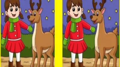 Tes IQ: Temukan 5 Perbedaan di Gambar Seorang Anak Perempuan dengan Rusa dalam Waktu 5 Detik! Bisa?
