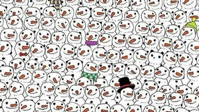 Tes Penglihatan: Temukan Seekor Panda pada Kumpulan Boneka Salju selama 10 Detik, Uji Kemampuan Observasi Kamu