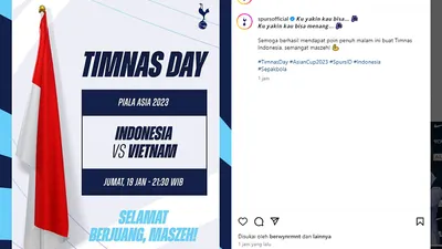 Tottenham Hotspur Beri Semangat Timnas Indonesia Jelang Lawan Vietnam, Warganet: Admine Wong Nganjuk Mas