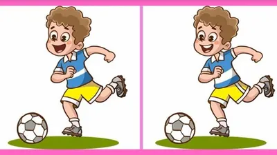 Tes IQ: Coba Temukan 3 Perbedaan pada Gambar Anak Bermain Bola Ini