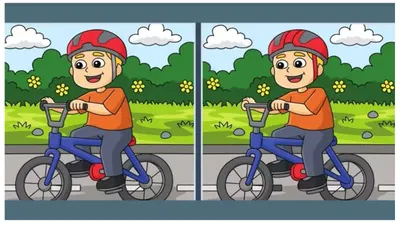 Tes IQ: Temukan 8 Perbedaan pada Gambar Anak Bermain Sepeda Ini