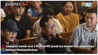 Menkopolhukam sekaligus Cawapres No Urut 3, Mahfud MD