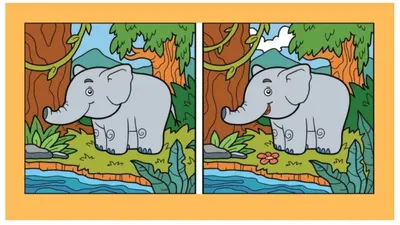 Tes IQ: Temukan 8 Perbedaan dari Gambar Gajah Lucu Ini