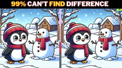 Tes IQ: Temukan 3 Perbedaan pada Gambar Pinguin dan Manusia Salju