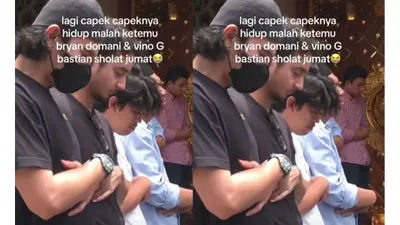 Beredar Video Bryan Domani, Vino G Bastian, Indra Jegel Sholat Jumat Bersama