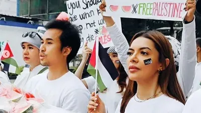 Najwa Shihab ikut hadiri aksi bela Palestina di Monas