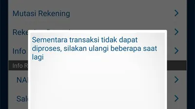 Mbanking BCA Error