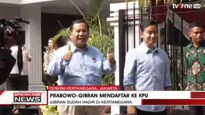 Prabowo Subianto dan Gibran Rakabuming Daftar ke KPU