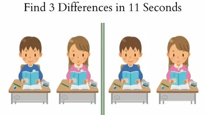 Tes IQ: Coba Temukan 3 perbedaan pada gambar Kedua Murid Ini