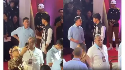 Momen Gibran Rakabuming dan Alam Ganjar Berbincang