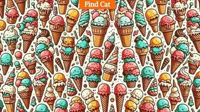 Tes Penglihatan: Coba Temukan Kucing di Antara Ice Cream