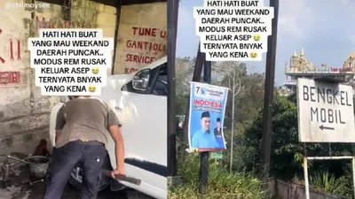 Belakangan tengah viral di media sosial bahwa ada modus rem rusak yang keluar asap lalu digiring masuk ke bengkel.