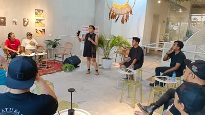 Event pameran foto dan diskusi bertajuk Luntang Lantung Linting yang diinisiasi oleh Vorspace Jakarta Timur, Kamis (28/9).
