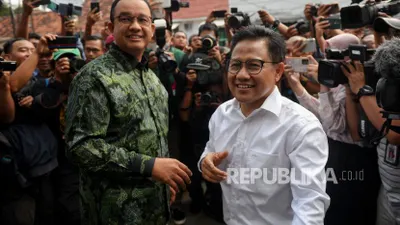 Bakal calon presiden (capres) Anies Baswedan mengunjungi kantor Dewan Pimpinan Pusat (DPP) Partai Kebangkitan Bangsa (PKB) di Jakarta, Senin, 11 September 2023.