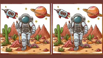 Tes IQ: Yuk Rehat Sebentar dengan Bermain! Temukan 3 Perbedaan pada Gambar Astronot Ini, Bisa?