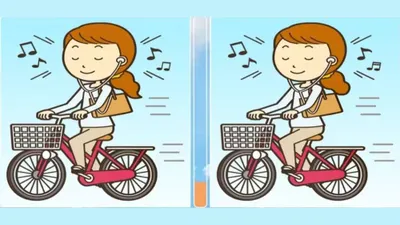 Tes IQ: Amati Kedua Gambar Wanita Bersepeda Ini, Ada 3 Perbedaan Lho, Ketemu Tidak?