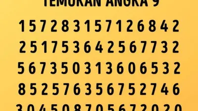 Tes Penglihatan: Perhatikan! Ada Angka 9 pada Kumpulan Angka Acak Ini, Bisa Menemukannya? (sisiterang.com)