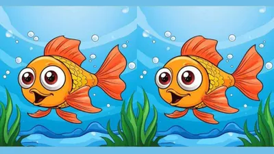 Tes IQ: Ada 3 Perbedaan pada Kedua Gambar Ikan, Temukan Minimal 1 Saja!