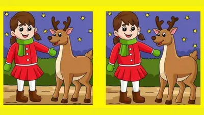 Tes IQ: Ada 6 Perbedaan pada Kedua Gambar Gadis dan Rusa Ini, Coba Temukan Minimal 3 Saja, Bisa Tidak?