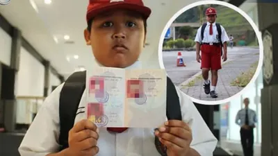 Kembali Viral! Bocah WNI Nur Saka yang Setiap Hari Berangkat Sekolah Bolak-balik Indonesia-Malaysia, Warganet Puji Rasa Nasionalisme 