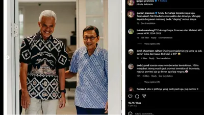 Calon Presiden (Capres) Ganjar Pranowo mendapat tiga pelajar penting dari Wakil Presiden ke-11 RI Prof Boediono.