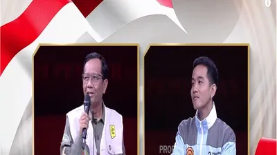 Mahfud MD dan Gibran di Debat Cawapres Kedua 