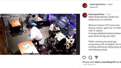 Pencurian Modus Geser Tas Marak Terjadi di Jakarta, Waspada Buat Kamu yang Suka ke Caf&eacute;!