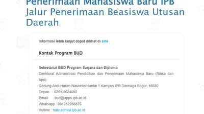 Seleksi BUD IPB Telah Dibuka