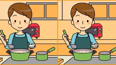 Tes Penglihatan: Coba Temukan 3 Perbedaan Pada Wanita yang Sedang Memasak