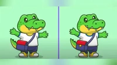 Tes iq Dengan Temukan 3 Perbedaan di Gambar Buaya Lucu Ini