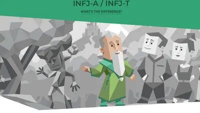 Ilustrasi tanda MBTI INFJ&nbsp;si&nbsp;tipe kepribadian langka