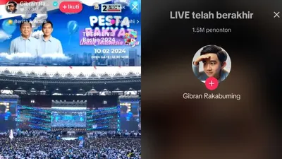 GBK Membiru, Siaran Live Akun TikTok Gibran saat Kampanye Akbar Prabowo-Gibran Disukai Lebih dari 57 Juta, Rekor Baru?