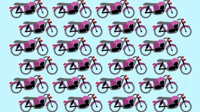 Tes IQ menggunakan ilusi optik dengan gambar 24 sepeda motor yang sama. Namun bila diperhatikan lebih seksama, ada satu motor yang berbeda.