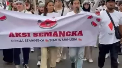 Najwa Shihab kala ikut aksi bela Palestina di Monas 