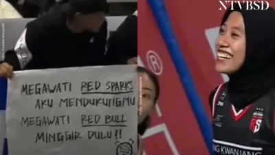 Pendukung Megawati Hangestri di Korea Selatan Jadi Sorotan, Bawa Poster Tulisan Red Bull