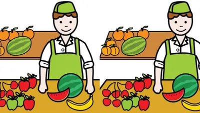 Tes Penglihatan: Uji Kemampuan Analisa Kamu, Coba Temukan 3 Perbedaan pada Gambar Penjual Buah