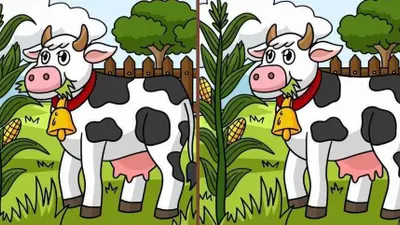 Tes Ilusi Optik: Uji Kemampuan Analisa, Temukan 3 Perbedaan Pada Gambar Sapi di Peternakan Ini! (Jagran Josh)