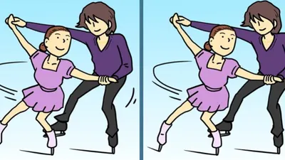 Tes IQ: Temukan 3 Perbedaan dari Gambar Pemain Ice Skating