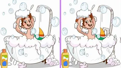Tes Ilusi Optik: Coba Temukan 3 Perbedaan di 2 Gambar Anak Mandi Berikut Ini Dalam 12 Detik!
