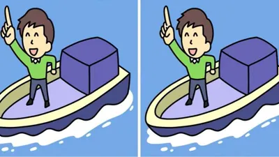 Tes Penglihatan: Yuk Uji Ketelitian Kamu, Coba Temukan 3 Perbedaan pada Gambar Pria yang Sedang Naik Perahu