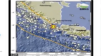 Gempa Magnitudo 5.1 Guncang Sumur Banten, Getaran Terasa hingga Lampung dan Palembang