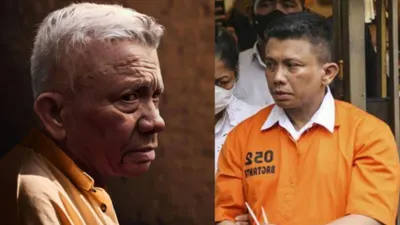 Agan Harahap seperti membuat proyeksi masa tua Ferdy Sambo dengan menggunakan baju orange saat menjalani masa tahannya sampai akhir hayat.