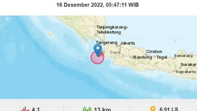 Info Gempa Hari Ini 16 Desember: Terasa di Sumur Banten, Nias, dan Fak-fak dengan Skala Magnitudo 4