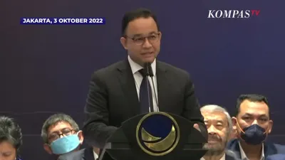 Pidato politik deklarasi Anies Baswedan jadi Capres 2024 bersama partai NasDem.(Tangkap Layar YouTube KOMPASTV )