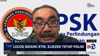 Hasto Atmojo Suroyo ketua LPSK memberikan keterangan terkait perlindungan Richard Eliezer.(Tangkap Layar YouTube Berita Satu)