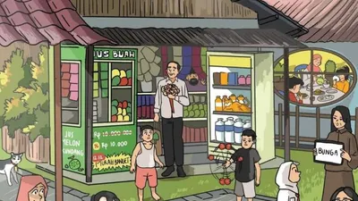 Jokowi mengunggah sebuah kartun Hari Ibu, netizen salah fokus ke ilustrasi buatan Al Nahyan Nasution.