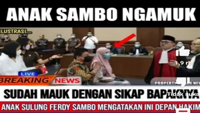 Heboh kabar anak sulung Ferdy Sambo sampaikan sesuatu di hapan majelis hakim.