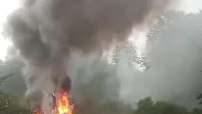 Video adanya helikopter jatuh di Ciwidey, Bandung Minggu, 28 Mei 2023