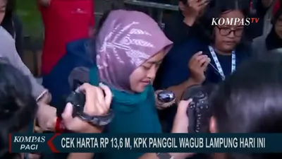 Wagub Lampung, Chusnunia Chalim mendatangi Gedung Merah Putih KPK, Rabu (17/5/2023)